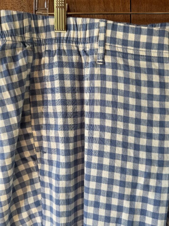 EUC J. Jill Blue and White Linen Blend Gingham Crop Pants in Women's XL Petite - Picture 6 of 16